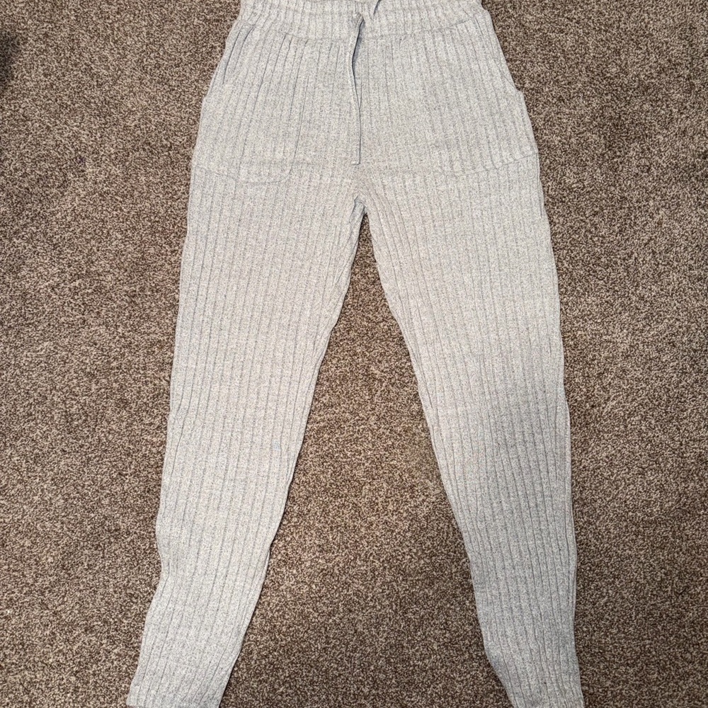 Gray Ribbed Jogger